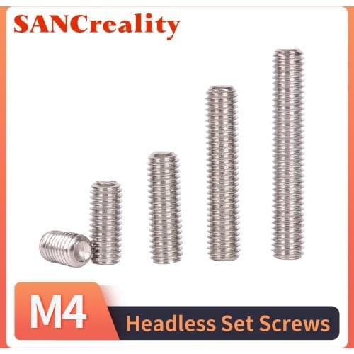 M2 M2.5 M3 M4 M5 304 Stainless Steel Grub Screws Flat Point Hexagon Socket Set Screws Headless