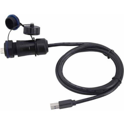 Waterproof USB 3.0 Extension Cable Connector 1m 1.5m 3m, M20 IP68 10Pin Male to USB Type A Female Socket Plug with Dustproof Cap
