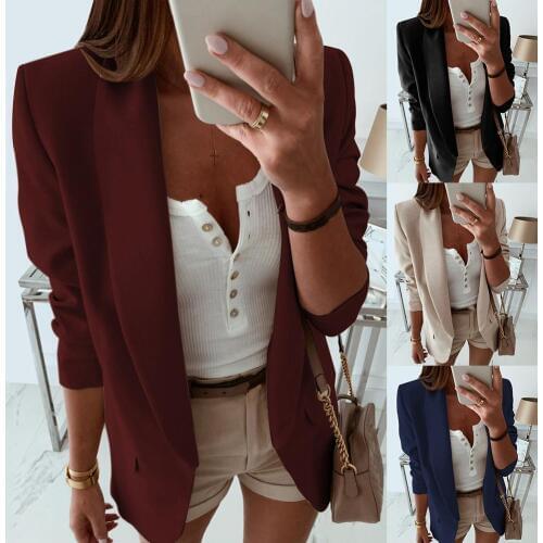 Ladies Blazer Long Sleeve Blazer Women Suit jacket Female Feminine Blazer Navy Blue White Blazer Autumn