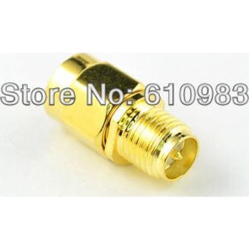 100 pieces/lot) Wholesale SMA adapter SMA male to RP SMA female coax connector adapter goldplated straight
