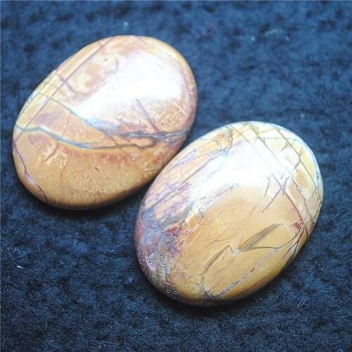 2PCS Hot Nature Picaso Stone Cabochons Oval Shape 30X40MM No Hole For Women Pendants Making DIY Findings Free Shippings