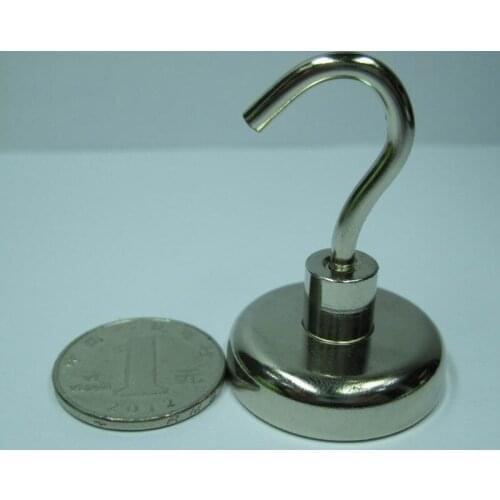 20PCS D32mm strong neodymium magnetic hook with vertical pull force 40KG