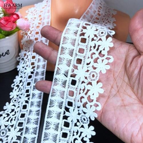 20yard 5.6cm Sewing Trim Skirt Hat Clothing Accessories African Lace Fabric Ribbon Wedding Decoration For Home DIY Embroidery
