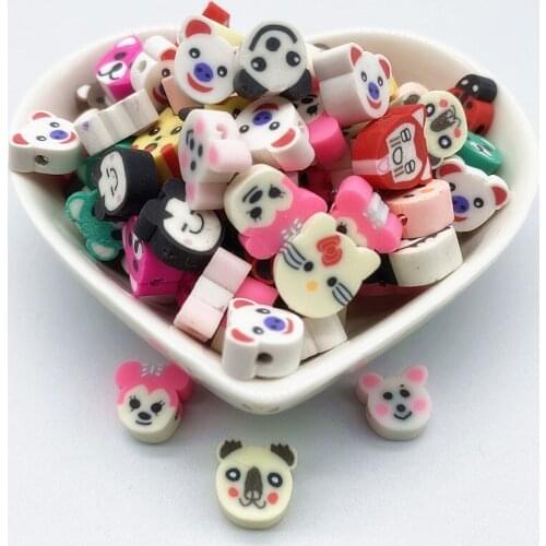 30pcs/Lot 10mm Mixed Colors LOVE Shape Clay Spacer Beads Polymer Clay Beads For Jewelry Making DIY Handmade Accessories #28