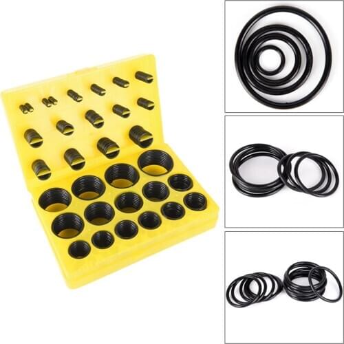 386pcs Black Universal NBR O Ring Seal Kit 30 Different Sizes Rubber O-ring Sealing Gasket Assortment Set For Car