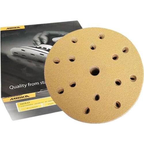 6 Inch 15 Hole Sandpaper 150 MM Sanding Disc Wet and Dry Grit 600/800/ MIRKA Sanding Machine Sandpaper Original Finland
