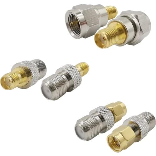 6Pcs F Type to SMA Plug Jack Connector F Male Female to SMA Male Female RF Coaxial Coax Adapter for Wi-Fi Radio External Antenna