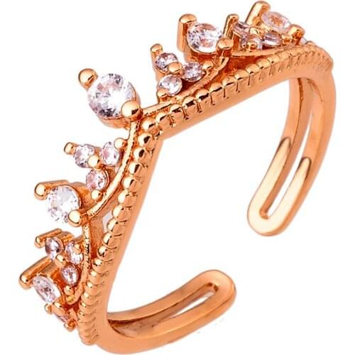 6 Styles Charm Womens CZ Flower Ring Interwoven Jewelry Birthday Party Gifts for Friends with Beautiful Finger Opening Rings