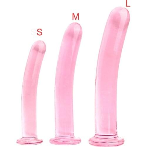 Anal Dildo 3 Size Beautiful Crystal Glass Dildo Adult Sex Toys For Women Vagina Strapon Masturbators Flirting Butt Plug Dilator