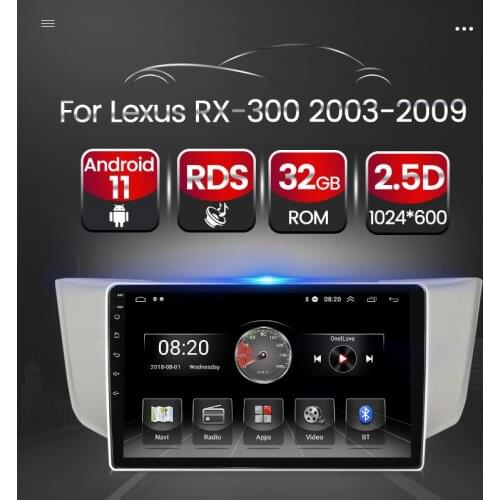 TomoStrong 4Core Android 11 For Lexus RX330 RX300 2003-2008 2009 Car Radio Multimedia Player Navigation Carplay+Auto 1024*600 FM