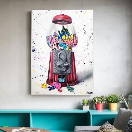 Graffiti Perfume Bottle Fashion Canvas Painting Makeup Poster and Print Wall Art Picture Modern Street Art Room Decoration