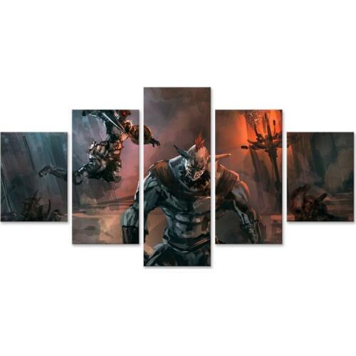 Goblin Slayer vs Ogre Wall Art Home Decoration 5 Pieces Canvas Painting Modular For Living Room Pictures Artwork Poster