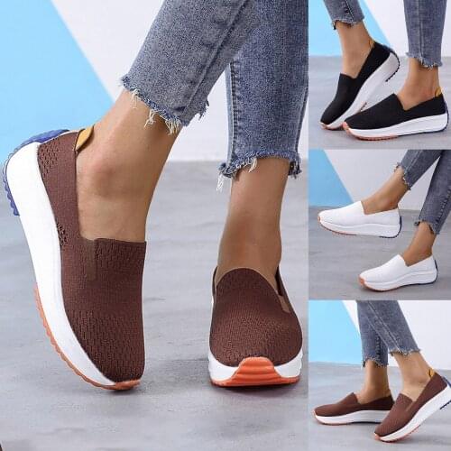 SAGACE Summer Ladies Outdoor Walking Shoes Plus Size Sneakers Breathable Mesh Light Flat Loafers Casual Shoes Women Fashion