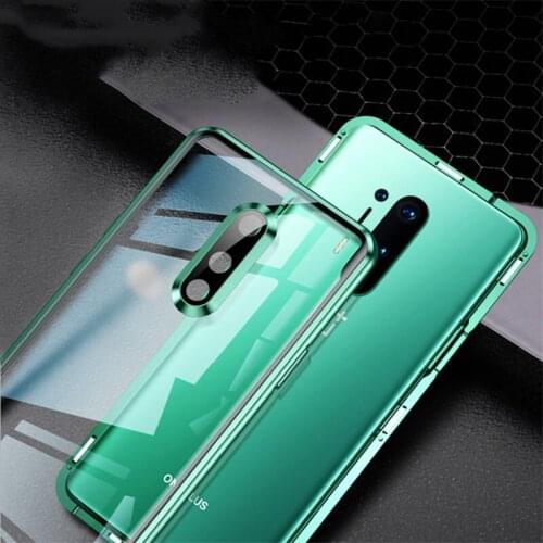 Full Glass Magnetic Metal Bumper Case for Oneplus 8 1+8 Tempered Glass Back Cover for One Plus 8 Oneplus 8 pro Case