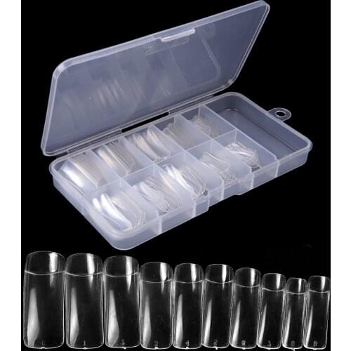 100Pcs/lot False Nail Art Tips French Acrylic Artificial half fake False Nail Art Decorations Set