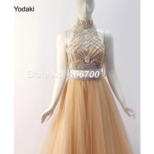 Real Photos Two Pieces Short Prom Dresses High Neck Off the Shoulder Hand Make Crystal Beaded Many Colors Party Evening Gowns861