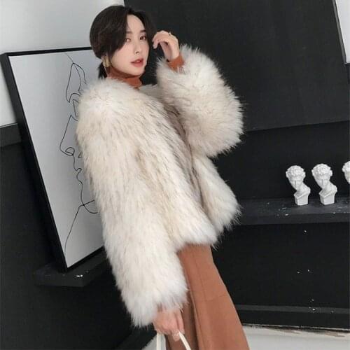 New Women Winter Casual Fluffy Faux Fur Coat High-Quality Thick Imitated Fox Fur Overcoat Female Warm Outwear