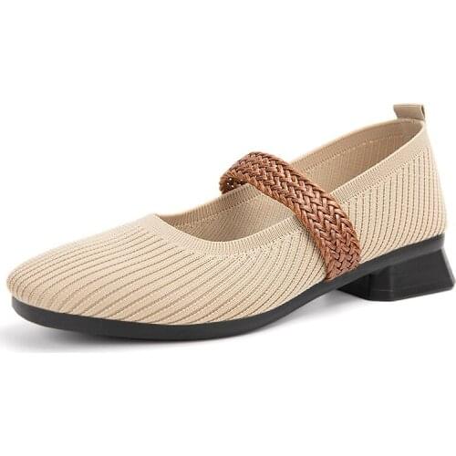 New Korean fashion womens fashion single shoes European and American style retro casual shoes polyurethane soft sole motherdf54