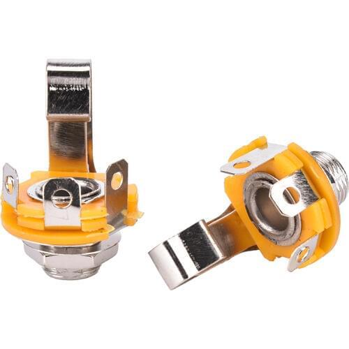 Wholesale 10 Pcs Nickel 6.35mm 1/4 Inch Mono TS Panel Chassis Mount Jack Audio Female Connector Solder