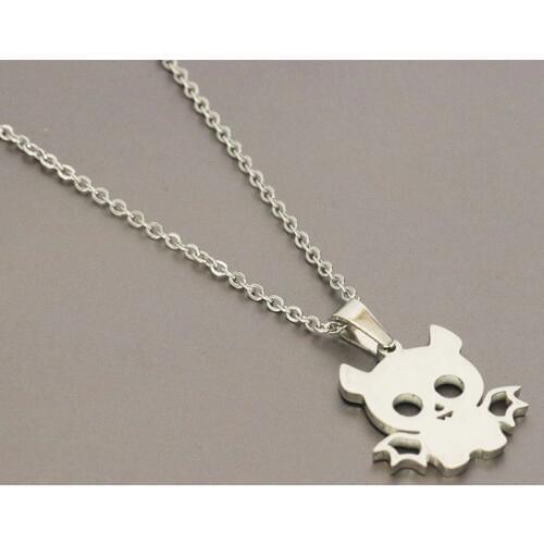 1pc Little Gothic Bat Stainless Steel Necklace Pendant Women Girls Kids Chokers Statement Necklaces Jewelry
