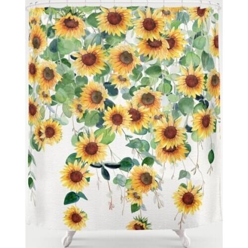 Sunflowers Shower Curtain Waterproof Bathroom Decorations Polyester Bathroom Shower Curtain