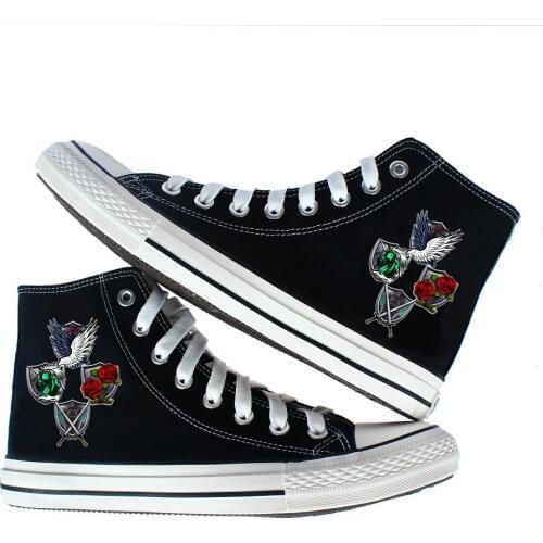 Unisex Anime Attack on Titan Casual Ankle Canvas Shoes Preppy Student plimsolls duck shoes Sneakers