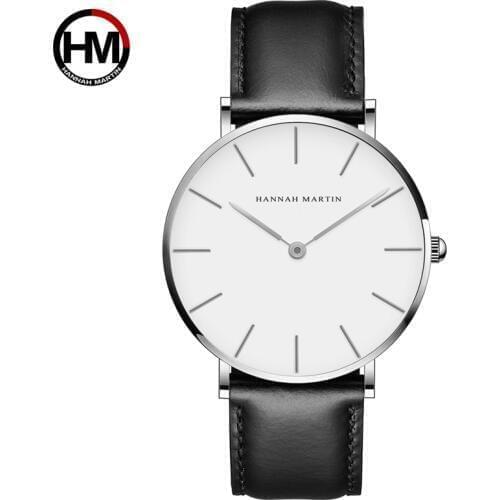 Dropshipping High Quality Rose Gold Dial Watch Men Leather Waterproof Wristwatch Women Dress Fashion Japan Quartz Movement Saat