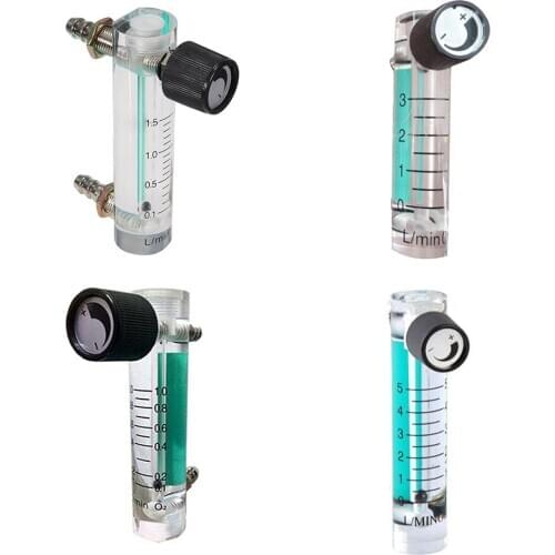 0.1-5LPM 1L Oxygen Flow Meter Flowmeter with Control Valve for Oxygen Air Gas