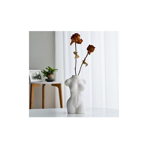 BODY ART BUST STATUE CERAMIC VASES BUTTOM TABLETOP VASE FLOWER INSERT ORNAMENTS WHITE PORCELAIN CRAFTS HOME DECORATION MODERN