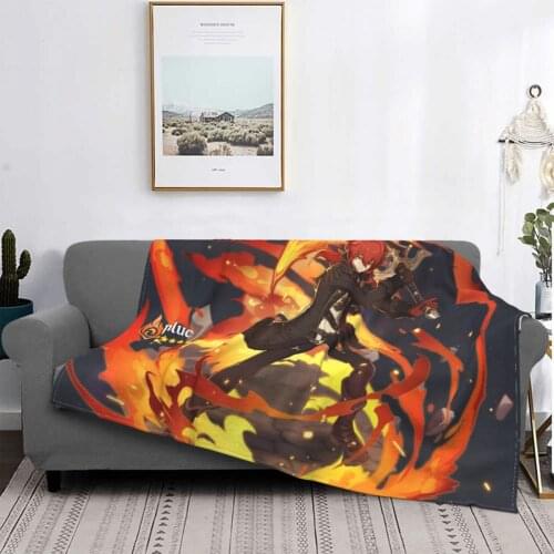 Genshin Impact Blankets Flannel Autumn/Winter Diluc Ragnvindr Multifunction Super Warm Throw Blankets for Sofa Travel Rug Piece