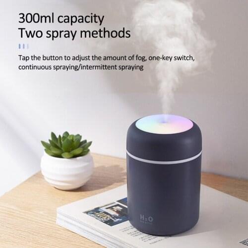 260-300ml USB Air Humidifier Ultrasonic Humidifier Romantic Soft Light Aroma Diffuser Car Purifier Home Office Cool Mist Maker