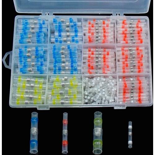 300/500pcs Heat Shrink Solder Wire Butt Connectors Mixed Solder Connector Kit terminals Insulated Waterproof Automotive Marine