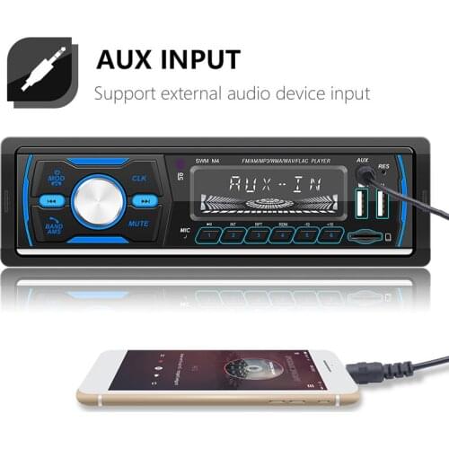 Single 1Din Car Stereo MP3 Player In Dash Autoradio Head Unit Bluetooth USB AUX FM Radio Stereo Sound Effect