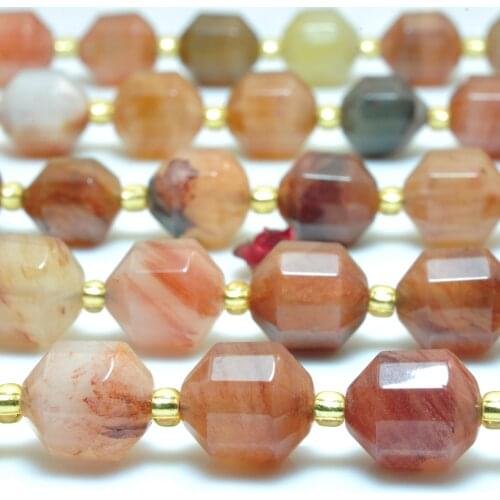 Natural Red Lodolite Quartz Faceted Double Terminated Point Loose Beads Wholesale Gemstone Semi Precious Stone Jewelry Making