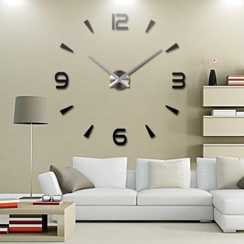 3D Quartz Wall Clock Modern Design Real Big Acrylic Wall Clocks Mirror Wall Sticker Large Decoration Clock For Home Living Room
