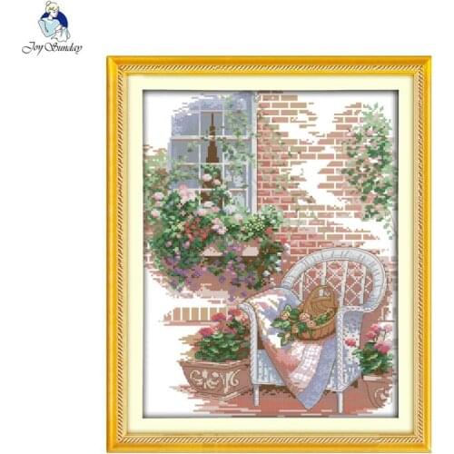 Joy Sunday Outside the house Patterns Counted Cross Stitch kit DIY Hand Made Embroidery set Needlework Home Decoration Send Gift