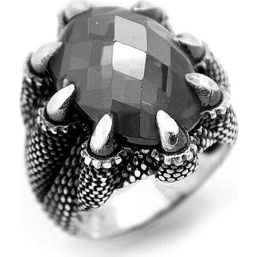 925 sterling Silver Zircon Stone Clawed Ring Model-3