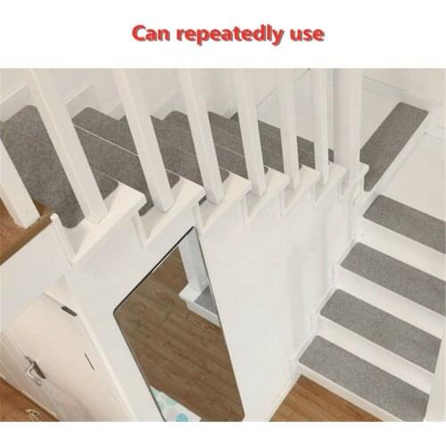 14pcs/Set black stair mat Non-slip Self-Adhesive Carpet Stair Tread Mat Home Staircase Protection Cover Pad 55x20x0.2cm