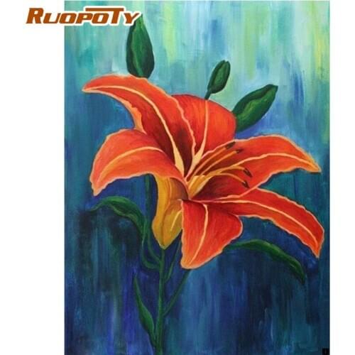 CHENISTORY Beautiful Flower Oil Painting For Home Living Roome Decoration DIY Hand Painted Coloful Paint Wall Pictures