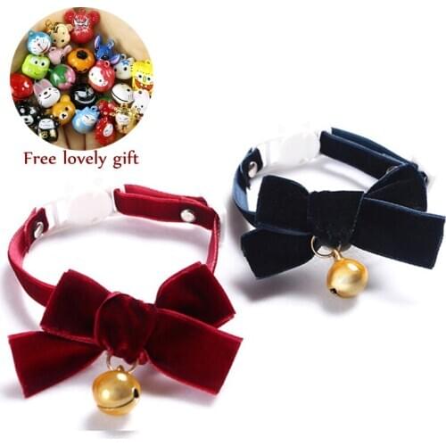Cute Cat Collar Breakaway Kitten Collars for Cats with Bell Puppy Cat Bow Tie Collar Adjustable for Kittens Cat Necklace Necktie