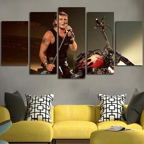 5pcs French rock singer 5D diy diamond painting Johnny Hallyday cross stitch diamond embroidery set needlework diamond painting