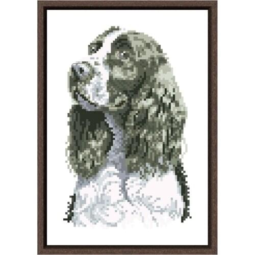 Springer spaniel cross stitch kits dog embroidery needlework sets 18ct 14ct 11ct white cloth cotton thread DIY handmade