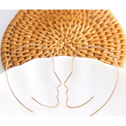 Weird Earrings Face Dangle Earring Asymmetrical Earrings Rings Large Retractable Earring 2021 Trend Hanging Luxury Woman Jewelry