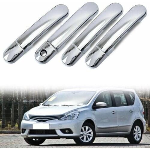 NEW-8Pcs/Set Chrome Door Handle Cover Trim for Nissan Versa Tiida Latio 2007-12 LIVINA 2009-13 Car Styling