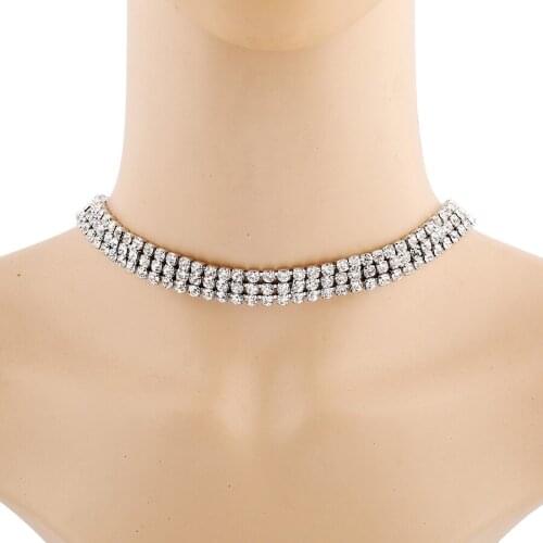 New Fashion Crystal Choker Necklaces for Women Charms Statement Necklace Girls Gift Collares Necklaces & Pendants