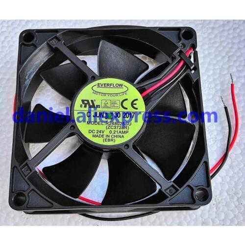 Original EVERFLOW 8025 8CM fan hydraulic 2 line R248025SU 24V 0.21A