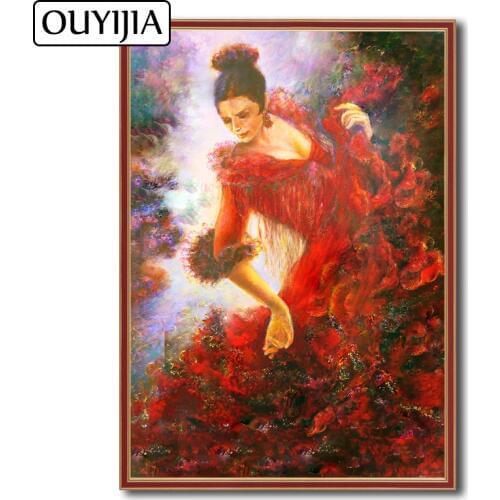 OUYIJIA Dancer Ballet Beauty Tango Diamond 5D DIY Girl Decoration Gift Painting Mosaic Embroidery Rhinestone Cross Stitch Dance