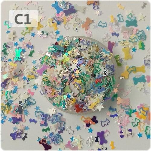 20g Mixed Hollow Out Dog Bone Loose Sequins Paillettes For Nails Art Manicure Wedding Decor Heart Star Confetti DIY Accessories