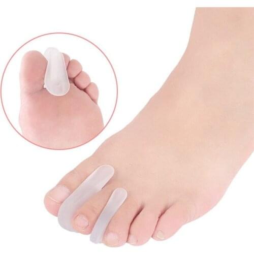 2pcs Soft Transparent A-shaped Toe Separator Thumb Bunion Overlapping Toes Correcttor Pain Relief Silicone Foot Care Tool
