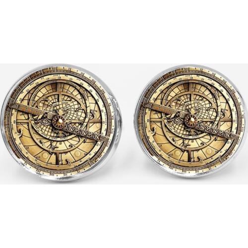 Steampunk Gravity Waterfall Mystery Bill CIPHER WHEEL Shocks Glass Wristband Cufflinks Mens Disk Compass Female Best Friend